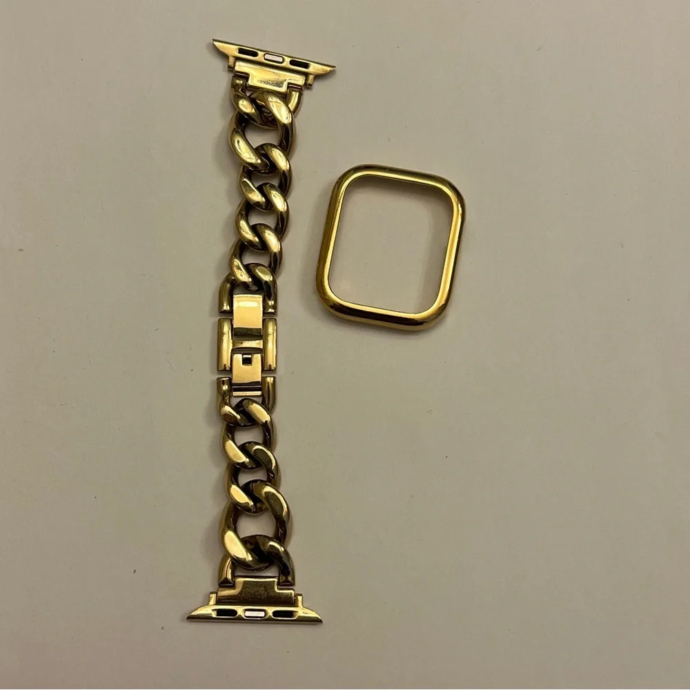 Nina‎ Ricci Stainless Steel Apple Watch Band, Chain And Protective Case